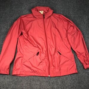 WOOLRICH Womens Red Lightweight Full Zip Jacket Size L Casual Outdoor Activewear